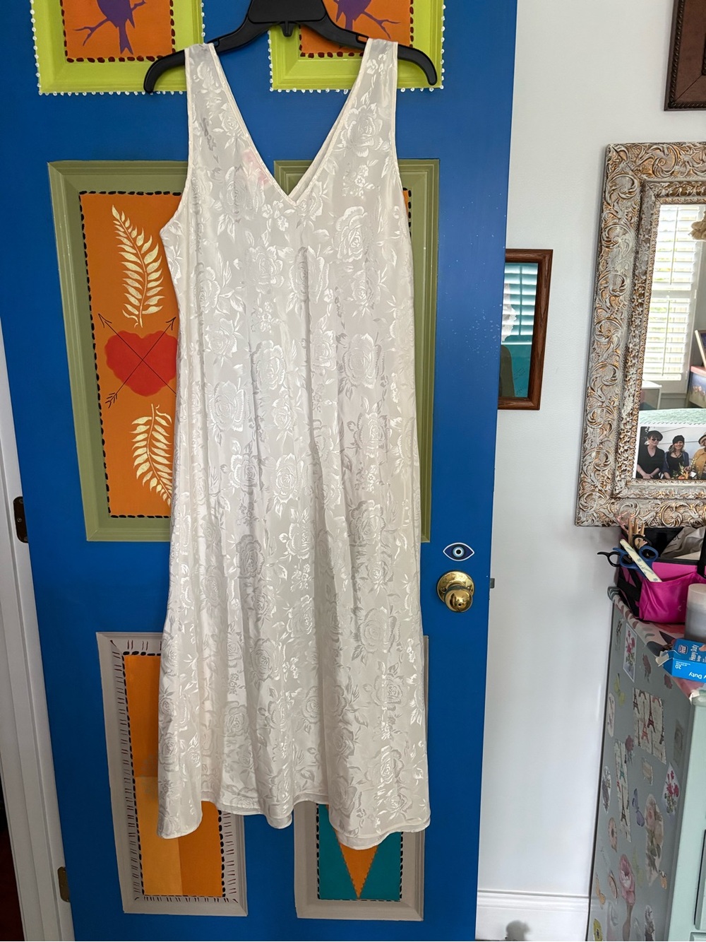 Oscar de la Renta white sleeveless long nightgown large